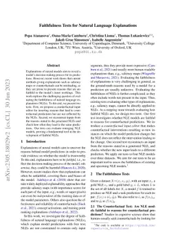 Faithfulness Tests for Natural Language Explanations