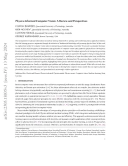 Physics-Informed Computer Vision: A Review and Perspectives