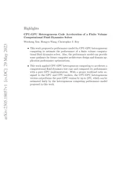 CPU-GPU Heterogeneous Code Acceleration of a Finite Volume Computational
  Fluid Dynamics Solver