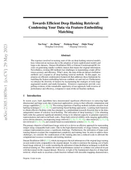 Towards Efficient Deep Hashing Retrieval: Condensing Your Data via Feature-Embedding Matching