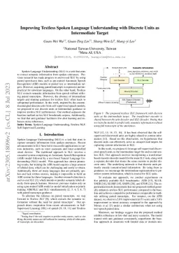 Improving Textless Spoken Language Understanding with Discrete Units as
  Intermediate Target