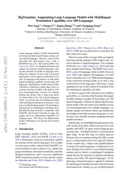 BigTranslate: Augmenting Large Language Models with Multilingual
  Translation Capability over 100 Languages