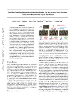 Crafting Training Degradation Distribution for the
  Accuracy-Generalization Trade-off in Real-World Super-Resolution