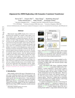 Alignment-free HDR Deghosting with Semantics Consistent Transformer