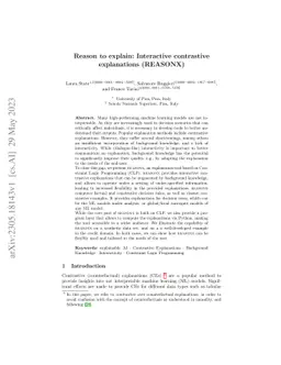 Reason to explain: Interactive contrastive explanations (REASONX)