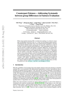 Counterpart Fairness -- Addressing Systematic between-group Differences
  in Fairness Evaluation