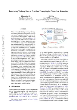 Leveraging Training Data in Few-Shot Prompting for Numerical Reasoning
