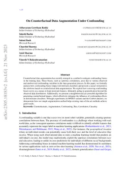 On Counterfactual Data Augmentation Under Confounding