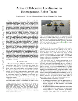 Active Collaborative Localization in Heterogeneous Robot Teams