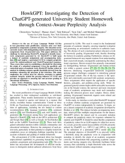 HowkGPT: Investigating the Detection of ChatGPT-generated University Student Homework through Context-Aware Perplexity Analysis