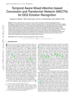 Temporal Aware Mixed Attention-based Convolution and Transformer Network
  (MACTN) for EEG Emotion Recognition