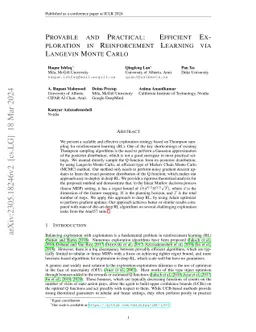 Provable and Practical: Efficient Exploration in Reinforcement Learning
  via Langevin Monte Carlo