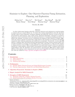 Maximize to Explore: One Objective Function Fusing Estimation, Planning,
  and Exploration
