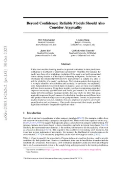 Beyond Confidence: Reliable Models Should Also Consider Atypicality