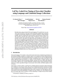 LaFTer: Label-Free Tuning of Zero-shot Classifier using Language and
  Unlabeled Image Collections