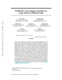 RAPHAEL: Text-to-Image Generation via Large Mixture of Diffusion Paths