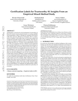 Certification Labels for Trustworthy AI: Insights From an Empirical
  Mixed-Method Study