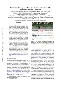BigVideo: A Large-scale Video Subtitle Translation Dataset for
  Multimodal Machine Translation