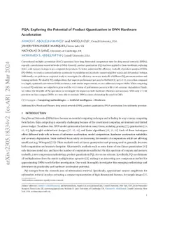 PQA: Exploring the Potential of Product Quantization in DNN Hardware
  Acceleration