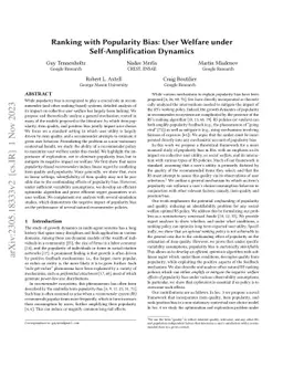 Ranking with Popularity Bias: User Welfare under Self-Amplification
  Dynamics