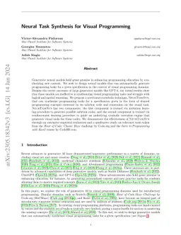 Neural Task Synthesis for Visual Programming