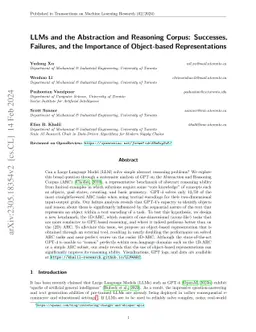 LLMs and the Abstraction and Reasoning Corpus: Successes, Failures, and
  the Importance of Object-based Representations