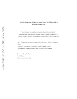 Multi-Objective Genetic Algorithm for Multi-View Feature Selection