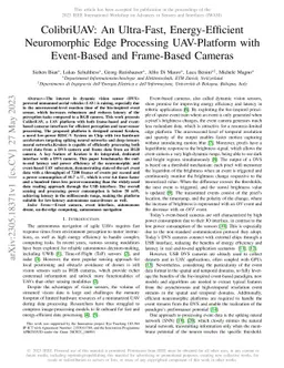ColibriUAV: An Ultra-Fast, Energy-Efficient Neuromorphic Edge Processing
  UAV-Platform with Event-Based and Frame-Based Cameras