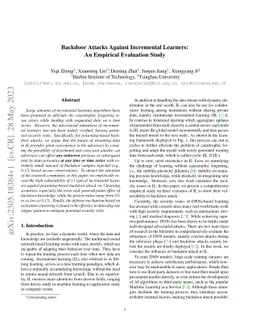 Backdoor Attacks Against Incremental Learners: An Empirical Evaluation
  Study