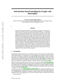 Self-attention Dual Embedding for Graphs with Heterophily