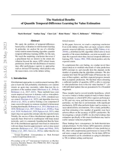 The Statistical Benefits of Quantile Temporal-Difference Learning for
  Value Estimation