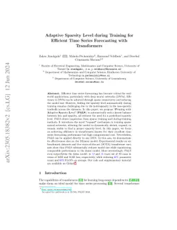 Adaptive Sparsity Level during Training for Efficient Time Series
  Forecasting with Transformers