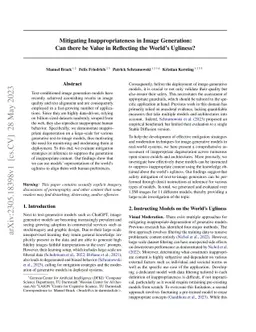 Mitigating Inappropriateness in Image Generation: Can there be Value in
  Reflecting the World's Ugliness?