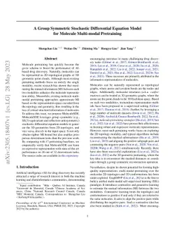 A Group Symmetric Stochastic Differential Equation Model for Molecule Multi-modal Pretraining