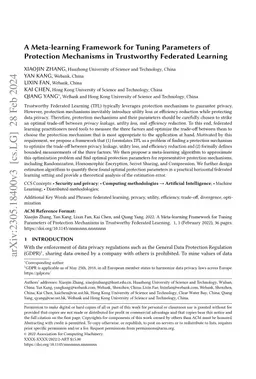 A Meta-learning Framework for Tuning Parameters of Protection Mechanisms
  in Trustworthy Federated Learning