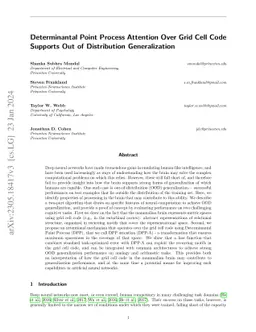 Determinantal Point Process Attention Over Grid Cell Code Supports Out
  of Distribution Generalization