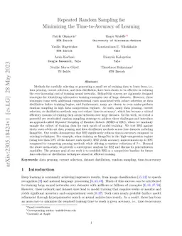 Repeated Random Sampling for Minimizing the Time-to-Accuracy of Learning