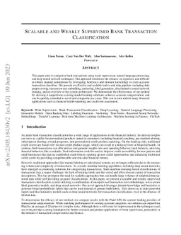 Scalable and Weakly Supervised Bank Transaction Classification