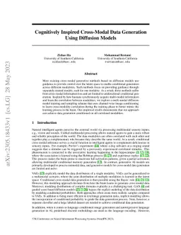 Cognitively Inspired Cross-Modal Data Generation Using Diffusion Models