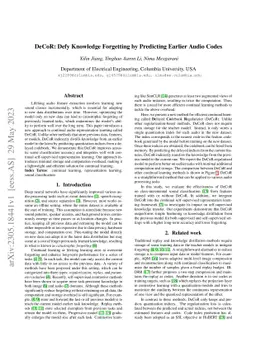 DeCoR: Defy Knowledge Forgetting by Predicting Earlier Audio Codes