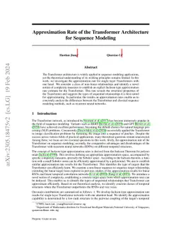 Approximation Rate of the Transformer Architecture for Sequence Modeling