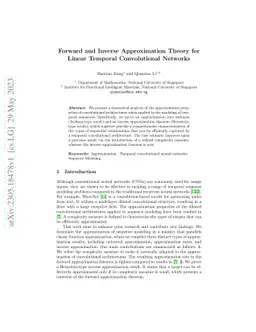 Forward and Inverse Approximation Theory for Linear Temporal
  Convolutional Networks