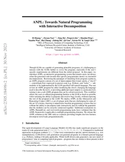 ANPL: Towards Natural Programming with Interactive Decomposition
