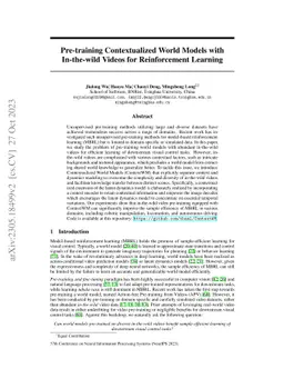 Pre-training Contextualized World Models with In-the-wild Videos for
  Reinforcement Learning