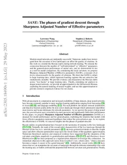 SANE: The phases of gradient descent through Sharpness Adjusted Number
  of Effective parameters