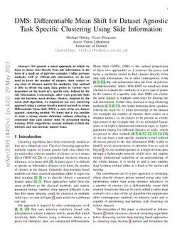 DMS: Differentiable Mean Shift for Dataset Agnostic Task Specific
  Clustering Using Side Information