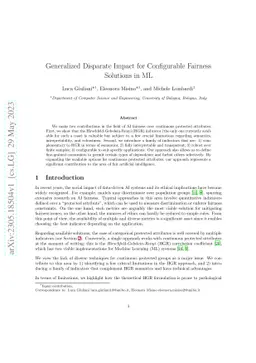 Generalized Disparate Impact for Configurable Fairness Solutions in ML