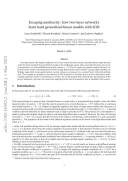 Escaping mediocrity: how two-layer networks learn hard generalized
  linear models with SGD