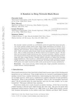 A Rainbow in Deep Network Black Boxes