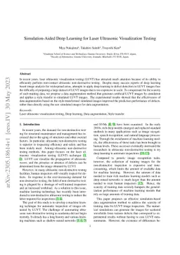 Simulation-Aided Deep Learning for Laser Ultrasonic Visualization
  Testing